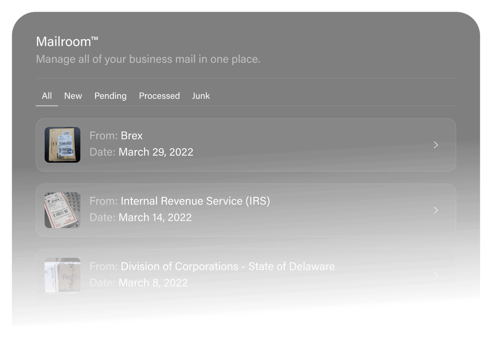 Firstbase Mailroom™ Get a business address and mailbox